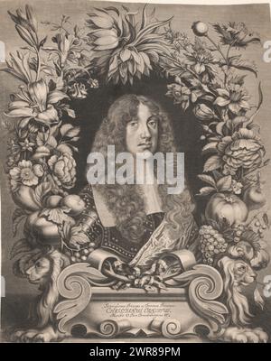 Porträt von Christian Ernst, Markgraf von Brandenburg-Bayreuth, Druckerei: Johann Georg Waldreich, Deutschland, 1662 - nach 1680, Papier, Stich, Höhe 527 mm x Breite 418 mm, Druck Stockfoto