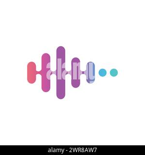 Logo der Musik mit Line Art Syle und modernem Konzept, modern, Gradient, Musik, Design Vektor. Vektorbild des Sound Wave-Logos Stock Vektor