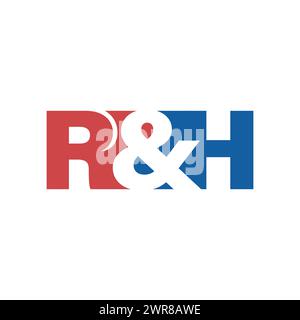 R&H-Anfangslogo. Amperand-Monogramm-Logo. R&H-Anfangslogo. Ornament Amperand und Monogramm Firmenlogo Stock Vektor