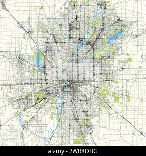 Stadtplan von Indianapolis, Indiana, USA Stock Vektor