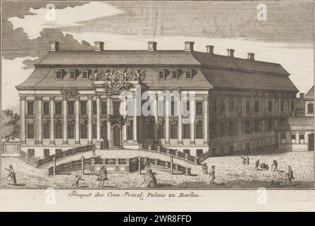 Blick auf das Kronprinzenpalais in Berlin, Prospect des Cron-Prinz. Palais zu Berlin (Titel über Objekt), nummeriert oben rechts: 26., Druckerei: Anonym, Verlag: Johann David Schleuen (I), Berlin, 1740 - 1774, Papier, Ätzen, Gravur, Höhe 203 mm x Breite 323 mm, bedruckt Stockfoto