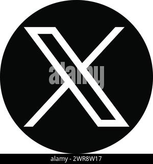 Twitter X-Logo, twitter-Logo, Twitter-Symbole, X-Logo-Runde Stock Vektor