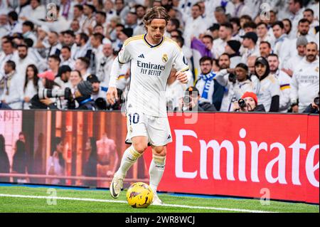 Madrid, Madrid, Spanien. März 2024. Während des Fußballspiels La Liga EA Sports 2023/24 zwischen Real Madrid und Celta Vigo im Santiago Bernabeu Stadion in Madrid, Spanien. (Kreditbild: © Alberto Gardin/ZUMA Press Wire) NUR REDAKTIONELLE VERWENDUNG! Nicht für kommerzielle ZWECKE! Stockfoto