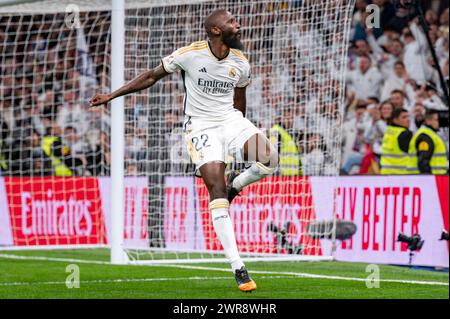 Madrid, Madrid, Spanien. März 2024. Während des Fußballspiels La Liga EA Sports 2023/24 zwischen Real Madrid und Celta Vigo im Santiago Bernabeu Stadion in Madrid, Spanien. (Kreditbild: © Alberto Gardin/ZUMA Press Wire) NUR REDAKTIONELLE VERWENDUNG! Nicht für kommerzielle ZWECKE! Stockfoto