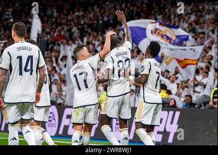 Madrid, Madrid, Spanien. März 2024. Während des Fußballspiels La Liga EA Sports 2023/24 zwischen Real Madrid und Celta Vigo im Santiago Bernabeu Stadion in Madrid, Spanien. (Kreditbild: © Alberto Gardin/ZUMA Press Wire) NUR REDAKTIONELLE VERWENDUNG! Nicht für kommerzielle ZWECKE! Stockfoto