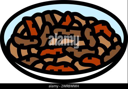 bulgogi Rindfleisch koreanische Küche Farbe Icon Vektor Illustration Stock Vektor