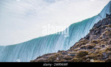 Niagarafälle, Kanada - 8. März 2024: Panoramablick auf die Niagarafälle in Kanada Stockfoto