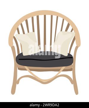 Im Freien, Veranda, Garten, Terrasse Rattan Sessel Stock Vektor