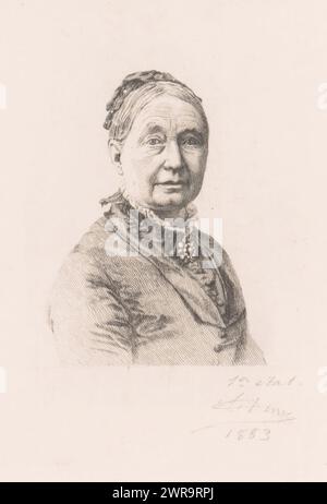 Porträt einer unbekannten Frau, möglicherweise Mrs. Courtois, Druckerei: Auguste Danse, (signiert von Künstler), 1883, Papier, Ätzung, Höhe 158 mm x Breite 121 mm, bedruckt Stockfoto
