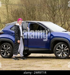 Am 28./01/22 Olympiasiegerin Laura Kenny überreicht ihr neues Toyota Yaris Cross. Alle Rechte vorbehalten: F Stop Press Ltd Stockfoto