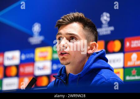 Francisco Conceicao des FC Porto während einer Pressekonferenz im Emirates Stadium in London. Bilddatum: Montag, 11. März 2024. Stockfoto
