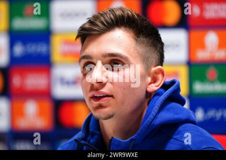 Francisco Conceicao des FC Porto während einer Pressekonferenz im Emirates Stadium in London. Bilddatum: Montag, 11. März 2024. Stockfoto