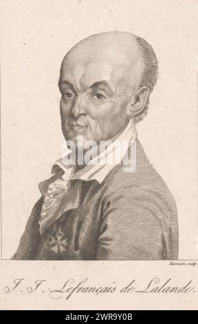 Porträt von Joseph Jérôme Lefrancois de Lalande, Druckerei: Paul Tassaert, 1775–1855, Papier, Gravur, Radierung, Höhe 147 mm x Breite 96 mm, bedruckt Stockfoto