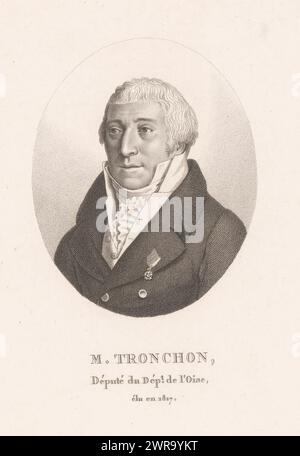 Porträt von Nicolas Charles Tronchon, Druckerei: Ambroise Tardieu, Paris, 1820 - 1821, Papier, Gravur, Höhe 218 mm x Breite 132 mm, bedruckt Stockfoto