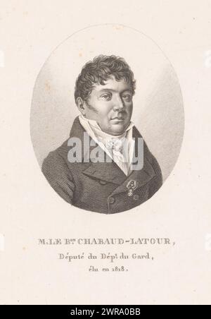 Porträt von Antoine Georges Francois de Chabaud-Latour, Druckerei: Ambroise Tardieu, Paris, 1820 - 1821, Papier, Kupferstich, Höhe 223 mm x Breite 142 mm, bedruckt Stockfoto