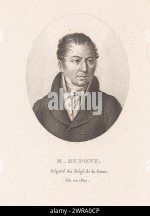 Porträt von Jacques Charles Dupont de l'Eure, Druckerei: Ambroise Tardieu, Paris, 1820 - 1821, Papier, Kupferstich Höhe 219 mm x Breite 135 mm, bedruckt Stockfoto