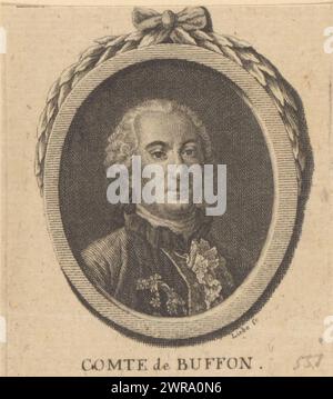 Porträt von Georges-Louis Leclerc de Buffon, Druckerei: Gottlob August Liebe, 1773 - 1819, Papier, Gravur, Höhe 64 mm x Breite 58 mm, Druck Stockfoto