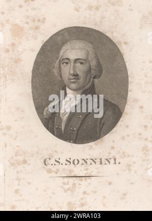 Porträt von Charles-Nicolas-Sigisbert Sonnini de Manoncourt, Druckerei: Konrad Westermayr, Deutschland, 1775 - 1834, Papier, Höhe 146 mm x Breite 88 mm, Druck Stockfoto