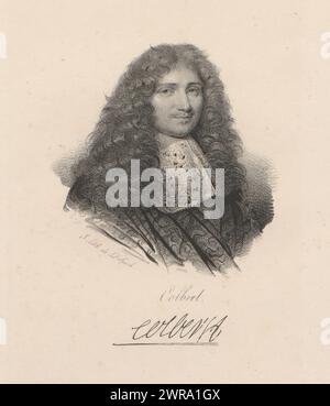 Porträt von Jean-Baptiste Colbert, Colbert (Titel auf Objekt), Druckerei: Anonym, nach Malerei von: Robert Nanteuil, Drucker: veuve Delpech (Naudet), Paris, in oder nach 1818 - in oder vor 1842, Papier, Höhe 271 mm x Breite 183 mm, Druck Stockfoto