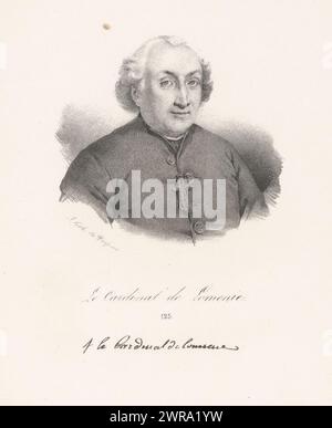 Porträt von Etienne-Charles de Loménie de Brienne, Le Cardinal de Lomenie (Titel auf Objekt), Druckerei: Anonym, Drucker: veuve Delpech (Naudet), Paris, ab 1818 - in oder vor 1842, Papier, Höhe 274 mm x Breite 181 mm, Druck Stockfoto