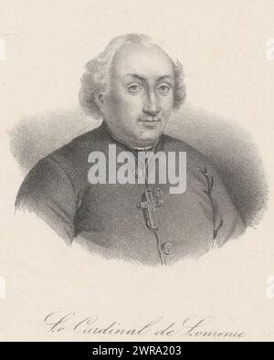 Porträt von Etienne-Charles de Loménie de Brienne, Le Cardinal de Lomenie (Titel auf Objekt), Druckerei: Anonym, Drucker: veuve Delpech (Naudet), (möglicherweise), Paris, in oder nach 1818 - in oder vor 1842, Papier, Höhe 281 mm x Breite 177 mm, Druck Stockfoto