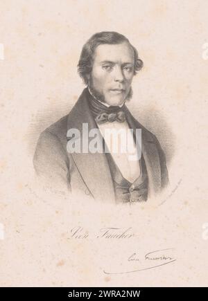 Porträt von Léon Faucher, Léon Faucher (Titel über Objekt), Druckerei: Alphonse Farcy, Drucker: Eugène Florent Kaeppelin, Verlag: V. Rosselin, Paris, 1851, Papier, Höhe 276 mm x Breite 179 mm, bedruckt Stockfoto