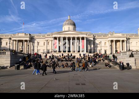 The National Gallery, Trafalgar Square, London, Großbritannien. Januar 2024 Stockfoto