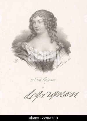 Porträt von Francoise-Marguerite de Sévigné, Gräfin von Grignan, La Cesse. De Grignan (Titel über Objekt), nummeriert unten: 85., Druckerei: Nicolas Maurin, Drucker: veuve Delpech (Naudet), Paris, 1825 - 1842, Papier, Höhe 272 mm x Breite 180 mm, Druck Stockfoto