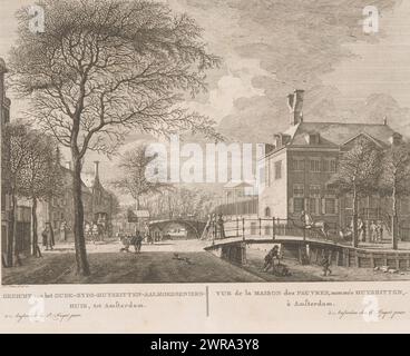 Ansicht des Oudezijds Huiszithuis in Amsterdam, Ansicht des Oude-Zyds-Huysziten-Aalmoesseniershuis, nach Amsterdam / Vue de la maison des pauvres, Nommée Huysziten, à Amsterdam (Titel über Objekt), Druckerei: Hermanus Petrus Schouten, (möglicherweise), nach eigenem Entwurf von: Hermanus Petrus Schouten, Verlag: Pierre Fouquet, Amsterdam, 1778 - 1783, Papier Ätzen, Gravieren, Höhe 279 mm x Breite 378 mm, Druck Stockfoto