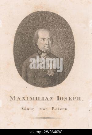 Porträt von Maximilian I. Josef, König von Bayern, Druckerei: MONOGRAMMISTENKABINE (Graveur), 1799 - 1849, Papier, Höhe 141 mm x Breite 94 mm, Druck Stockfoto