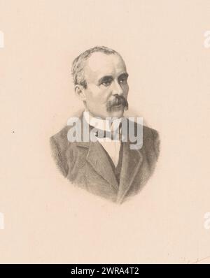 Porträt von George Eugène Benjamin Clemenceau, Druckerei: Louis Le Nain, (signiert vom Künstler), 1861 - 1911, Papier, Radierung, Höhe 264 mm x Breite 221 mm, bedruckt Stockfoto