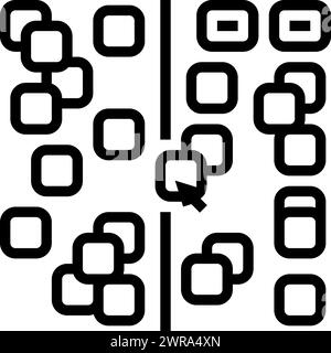 Affinitätsdiagramm ux ui-Design-Liniensymbol-Illustration Stock Vektor