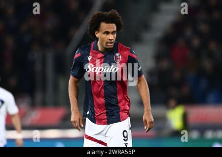 Joshua Zirkzee von Bologna FC spielt beim Spiel der Serie A zwischen Bologna FC und FC Internazionale am 09. September im Stadio Renato Dall'Ara Bologna Italien Stockfoto