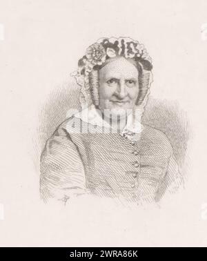 Porträt einer unbekannten Frau, möglicherweise Petronella van den Bergh, Druckerei: Jean Baptiste Pierre Michiels, 1831 - 1890, Papier, Ätzung, Höhe 107 mm x Breite 81 mm, Druck Stockfoto