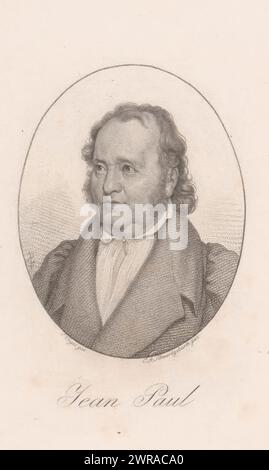 Porträt von Jean Paul, Druckerei: Carl August Schwerdgeburth, nach Entwurf: Carl Christian Vogel von Vogelstein, 1795 - 1878, Papier, Höhe 183 mm x Breite 114 mm, Druck Stockfoto