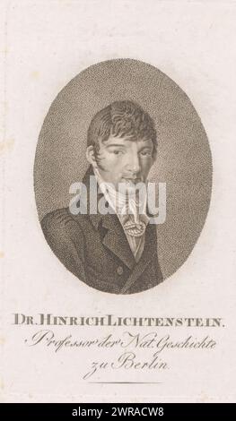 Porträt von Martin Hinrich Lichtenstein, Druckerei: Johann Christian Ernst Müller, 1800 - 1824, Papier, Höhe 149 mm x Breite 89 mm, Druck Stockfoto