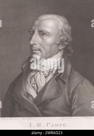 Porträt von Joachim Heinrich Campe, Druckerei: Johann Friedrich Wilhelm Müller, nach Malerei von: Schroeder, 1792 - 1816, Papier, Stich, Höhe 246 mm x Breite 185 mm, Druck Stockfoto