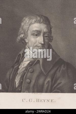 Porträt von Christian Gottlob Heyne, Druckerei: Johann Friedrich Wilhelm Müller, 1792 - 1816, Papier, Gravur, Höhe 255 mm x Breite 184 mm, Druck Stockfoto