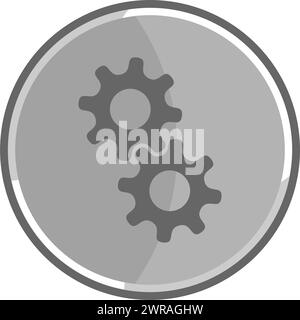Metallisches Konfigurations-Symbol. Graues Zahnradsymbol. Stock Vektor