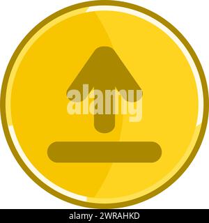 Goldenes Upload-Symbol. Goldenes Sende-Symbol. Stock Vektor