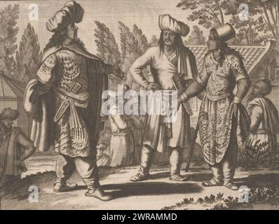 Kleidung indischer Einwohner, Druckerei: Anonym, Verlag: Jacob van Meurs, Staten van Holland en West-Friesland, Amsterdam, 1672, Papier, Gravur, Ätzen, Buchdruck, Höhe 129 mm x Breite 167 mm, Druck Stockfoto