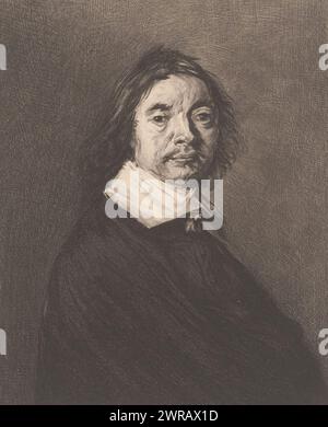 Porträt eines unbekannten Mannes, Druckerei: Wilhelm Hecht, nach Malerei von: Frans Hals, 1883, Papier, Radierung, Breite 184 mm x Höhe 152 mm, Druck Stockfoto