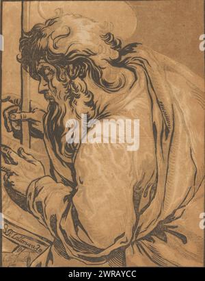 Apostel Matthew, Christus und die zwölf Apostel (Reihentitel), Druckerei: Ludwig Büsinck, nach Entwurf: Georges Lallemand, Verlag: Melchior Tavernier, 1600–1669, Papier, Höhe 211 mm x Breite 161 mm, Druck Stockfoto