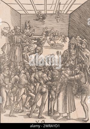 Christus vor Annas und Peters Verleugnung, Passion of Christ (Serientitel), Druckerei: Anonym, nach Entwurf von: Urs Graf, Verlag: Matthias Ringmann, 1506, Papier, Höhe 212 mm x Breite 155 mm, Druck Stockfoto