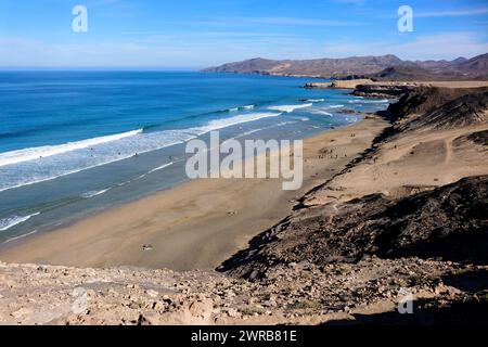 Impressionen: Playa Del Viejo Rey, Atantischer Ozean bei Istmo de La Pared, Jandia, Fuerteventura, Kanarische Inseln, Spanien/Fuerteventura, Kanarische I Stockfoto