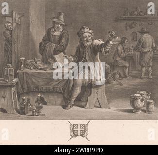 Alchemist, Druckerei: Jacques-Philippe Le Bas, nach Entwurf: David Teniers (II), 1717 - 1783, Papier, Ätzen, Höhe 181 mm x Breite 214 mm, Druck Stockfoto