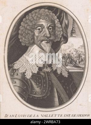 Porträt von Jean Louis de Nogaret de La Valette, Druckerei: Anonym, Verlag: Balthazar Moncornet, (zugeschrieben), Paris, 1610 - 1668, Papier, Gravur, Ätzen, Höhe 155 mm x Breite 114 mm, Druck Stockfoto