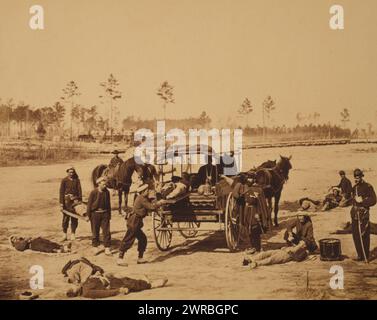 Rettungsübung im Hauptquartier Army of Potomac, nahe Brandy Station, Virginia, März 1864, 1864, später gedruckt, Soldaten, Virginia, Brandy Station, 1860-1870, Fotodrucke, 1860-1910., Fotodrucke, 1860-1910, 1 Fotodruck Stockfoto