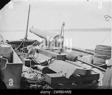 James River, Virginia Bow of Confederate Gunboat Teaser, Lt. Hunter Davidson, gefangen von U.S.S. Maratanza am 4. Juli 1862, Fotografien der Federal Navy und Seefahrten gegen die Atlantikküste der Konföderation, die Federal Navy, 1861–1865. Gibson, James F., 1828-, Fotograf, 4. Juli 1862, Vereinigte Staaten, Geschichte, Bürgerkrieg, 1861-1865, Transport, Glasnegative, 1860-1870, Stereographen, 1860-1870, 1 negativ: Glas, Stereograph, nasses Kollodion, 4 x 10 Zoll Stockfoto