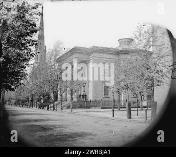 Richmond, Virginia Rathaus; Sycamore Church Beyond (Capitol Street), Foto vom wichtigsten östlichen Kriegsschauplatz, Fallen Richmond, April-Juni 1865., 14. April 1865., Vereinigte Staaten, Geschichte, Bürgerkrieg, 1861-1865, Glasnegative, 1860-1870, Stereographen, 1860-1870, 1 negativ: Glas, Stereograph, nasses Kollodion, 4 x 10 Zoll Stockfoto